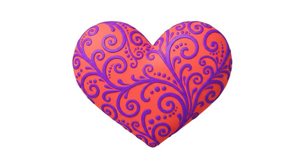 Ornate heart isolated on transparent background transparent background