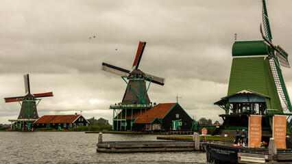 A real dutch windmill in Zaandam, Holland on august 20th 2025
