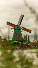A real dutch windmill in Zaandam, Holland on august 20th 2025

