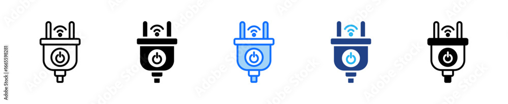 Poster smart plug icon set multiple style collection