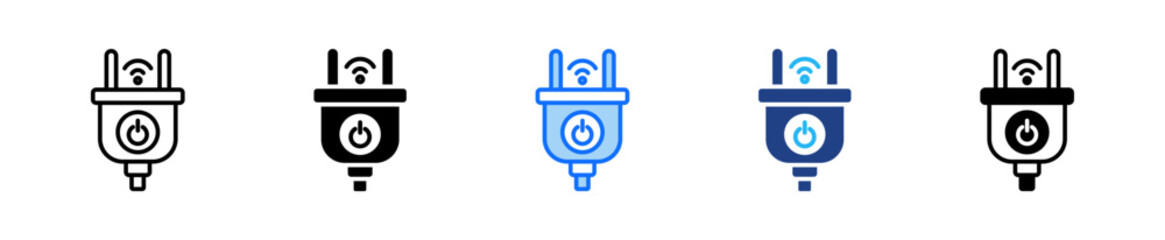 Smart Plug Icon Set Multiple Style Collection