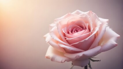 A delicate pink rose flower in full bloom with subtle texture and soft petal edges