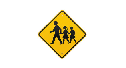 School crossing sign isolated on transparent background transparent background
