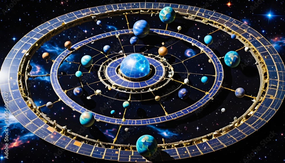 Canvas Prints futuristic galactic orrery display