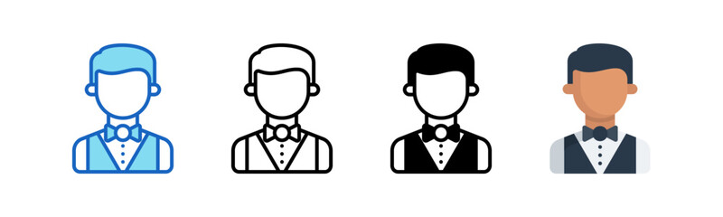 Croupier Multiple Style Icon Set Collection. 