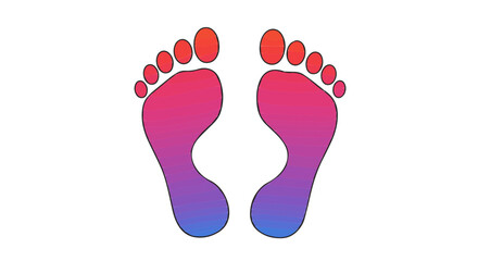 Halloween footprint illustration for podiatry and foot care services with colorful gradient design and human feet art vector