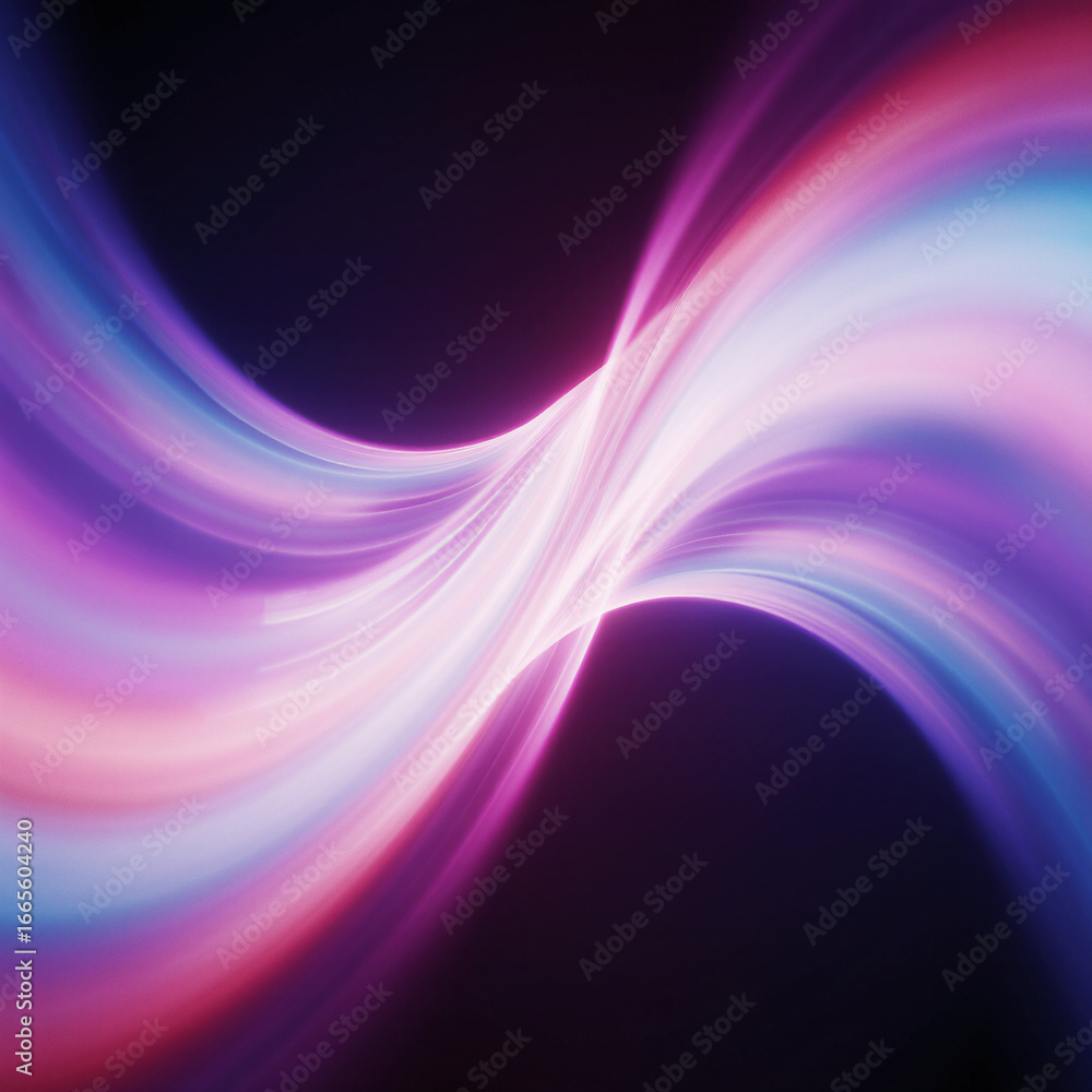 Fototapete technology background with flowing particle waves. abstract tech wallpaper. science presentation tem
