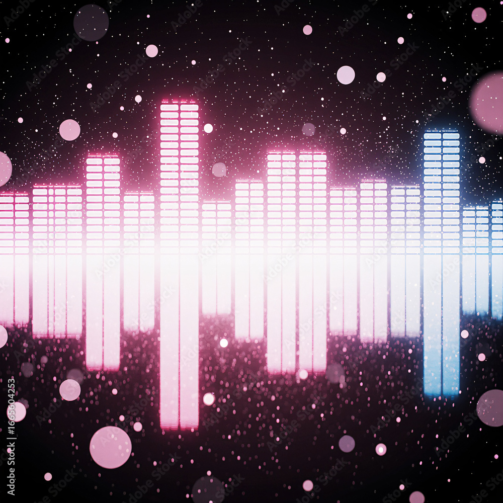 Fototapete technology background with flowing particle waves. abstract tech wallpaper. science presentation tem