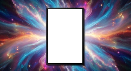 Blank Screen on Colorful Abstract Background.