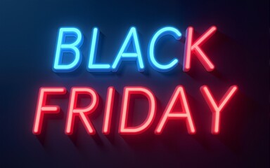 black friday blue and red neon background. High quality