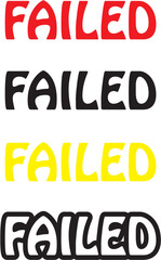 failed text icon set
