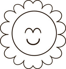 Blooming Smiling Flower Coloring Page
