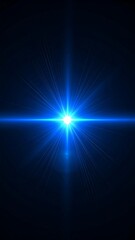 Blue Light Starburst, Dark Background