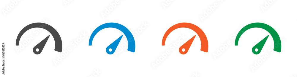 Poster speedometer icon for speed and network speed measurement. solid icon.