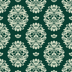 Elegant Seamless Damask Pattern – Vintage Ornamental Floral Background for Luxury Design and Home Decor