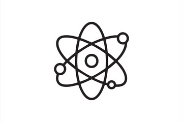 Vector Outline Icon of Atom – Research, Education and Nuclear Energy