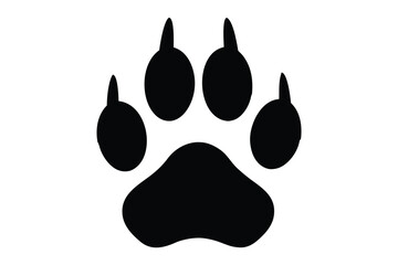 Wildcat paw print silhouette vector, animal paw print vector illustration © Silhouette Lab
