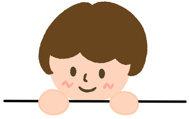 Child’s face peeking out – adorable curiosity moment