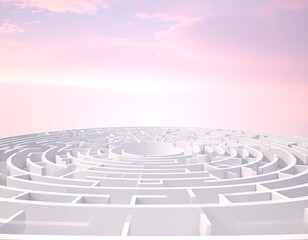 Circular Maze at Sunset, Aerial View