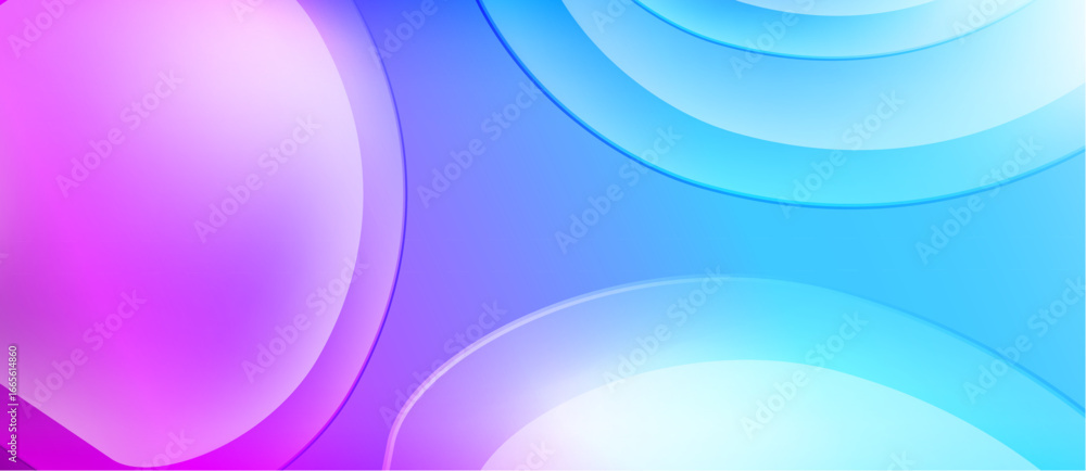 Poster abstract background features layered circles, vibrant pinks, blues. smooth gradients create modern, 