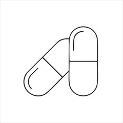 Capsule icon isolated on white background. Capsule icon in trendy design style. Capsule vector icon modern and simple flat symbol for web site, mobile, logo, app