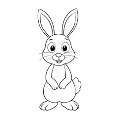 Adorable bunny rabbit vector coloring page featuring a cute fluffy bunny with big ears and sweet expression, perfect for kids’ fun, creativity, and relaxation.
