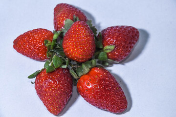 strawberries on a white background