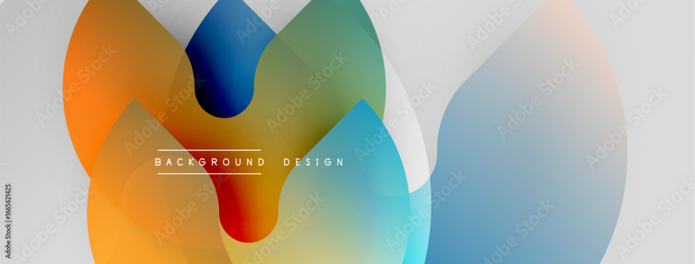 Poster abstract fluid shapes, vibrant colors blend. modern design, smooth gradients create dynamic composit