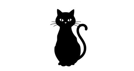 Halloween black cat silhouette vector illustration halloween cat spooky cat pet animal feline domestic cat graphic design cat vector