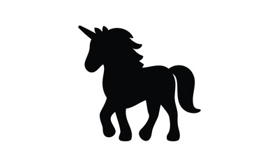Unicorn silhouette vector, Pegasus silhouette