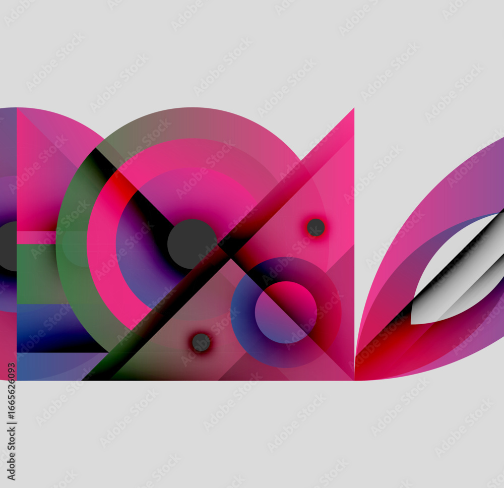 Aufkleber abstract composition. overlapping shapes, vibrant colors, geometric forms create dynamic visual expe