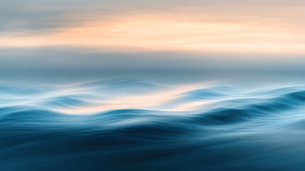 Obraz premium Serene ocean waves gently rolling under a soft pastel sky creating a peaceful atmosphere