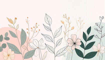 Contemporary Botanical Line Art