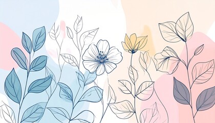 Contemporary Botanical Line Art