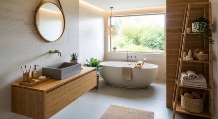 Sustainable Lifestyle Eco-Friendly Bathroom Design with Natural Elements and Spa-Like Ambiance