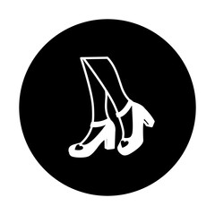 black and white illustration of high heels icon 