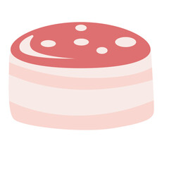 Pink layered cake or candy illustration, sweet dessert design perfect for packaging, parties, bakery decoration, and celebration.
