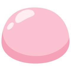 Cute pink jelly candy illustration, glossy round sweet dessert design for kids, decoration, food and packaging.