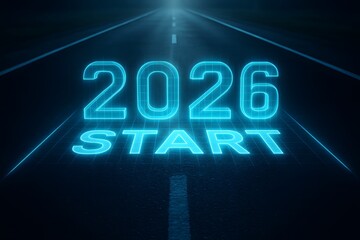 New year road to success concept for future goals and vision of the year