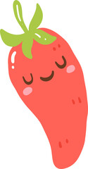 Cute Chili Pepper Clipart, Kawaii Spicy Food PNG, Mexican Fiesta Vegetable Illustration