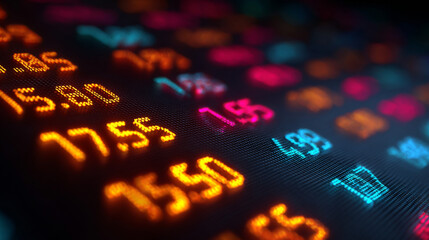 Financial Data Display: A captivating digital display showcasing real-time financial data.