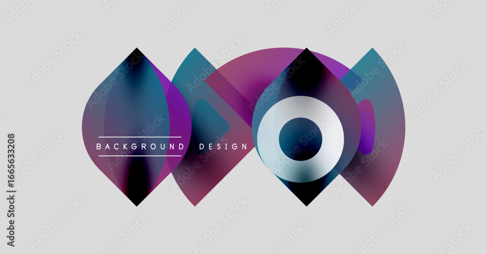 Poster abstract shapes overlap, creating vibrant color gradients. modern design element suitable for backgr