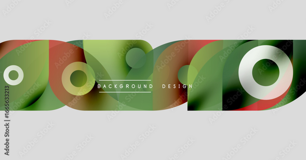 Poster abstract colorful layers create dynamic background. overlapping shapes, circles, gradients offer mod