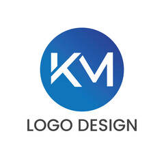 Creative KM Logo Design Template