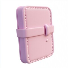 A leather cover passport pastel color for woman, isolated white