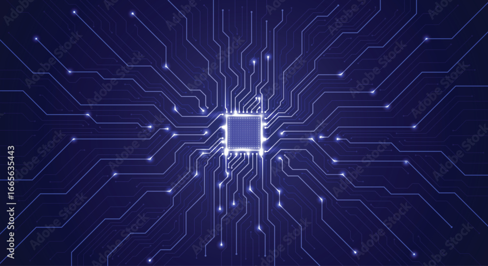 Poster circuit board. technology background. central computer processors cpu concept. motherboard digital c