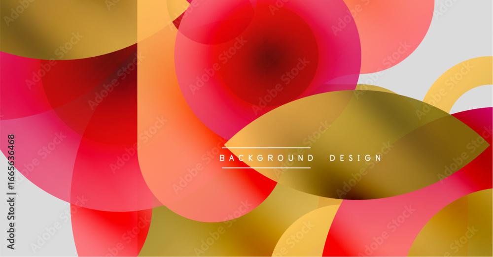 Poster abstract fluid shapes overlap, creating vibrant color gradients. warm tones dominate, with hints of 