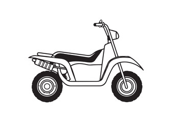 Obraz premium ATV Quad Bike Silhouette Vector Illustration Isolated on White Background.