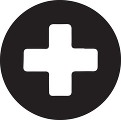 Obraz premium Medical Cross Icon in Circle. Hospital, Clinic, and First Aid Emergency Symbol.