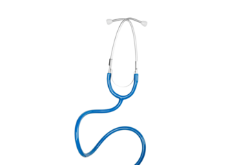 Stethoscope for auscultation and evaluation, isolated on white, PNG
